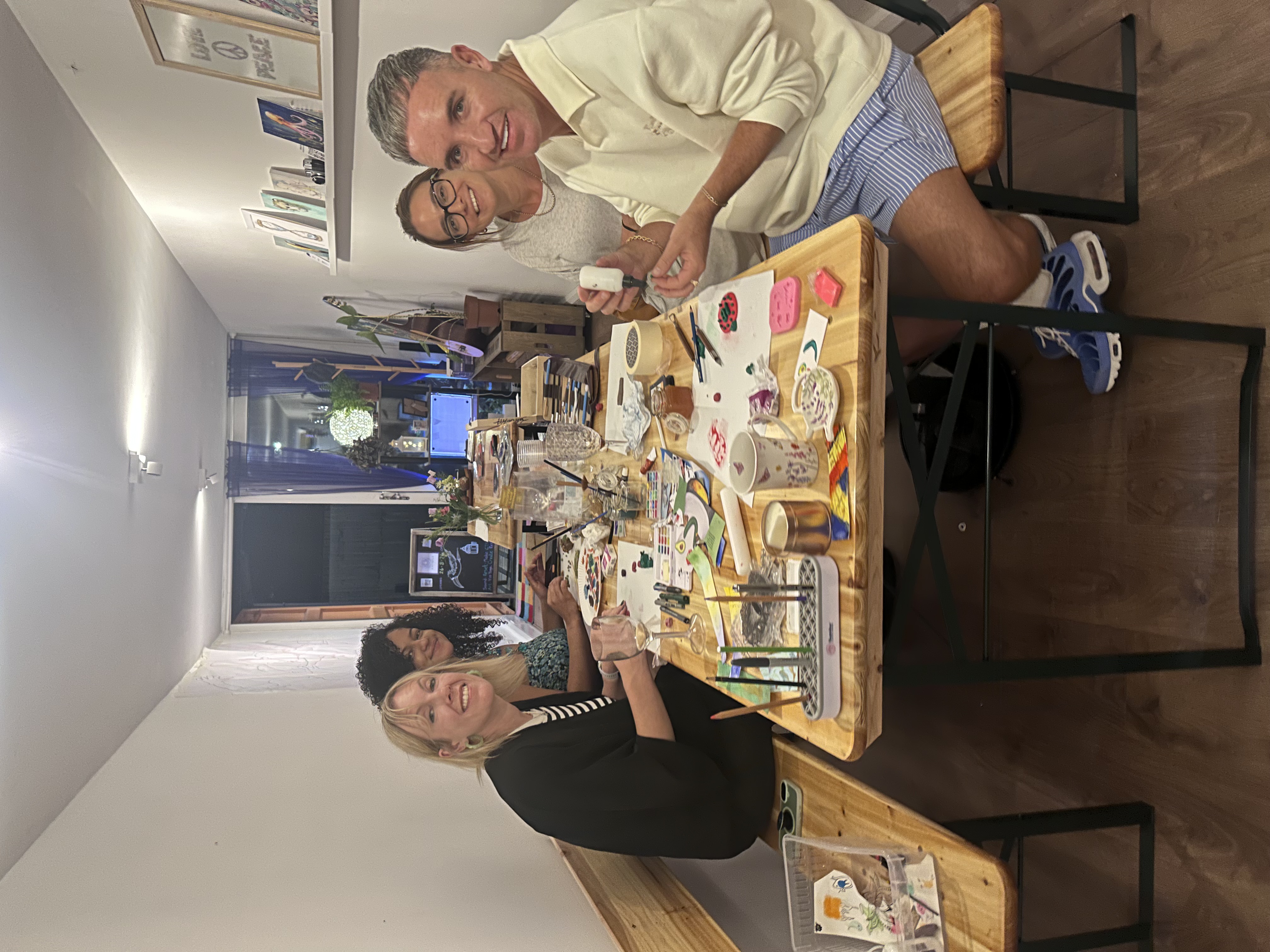 People making jewellery together at Creative Social Club at Ahimsa Studio
